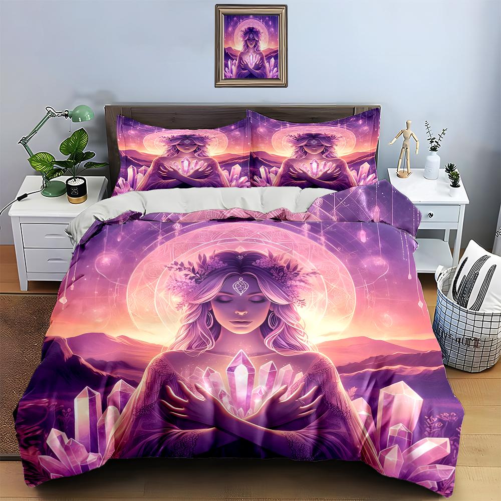 Mystical crystal goddess Bedding Duvet cover sets Duvet covers Pillowcases gifts (1 * Duvet Cover 2 * Pillowcases, without duvet insert)
