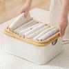 Bamboo Handle Laundry Storage Basket Oxford Cloth Closet Organizer  Home Bathroom