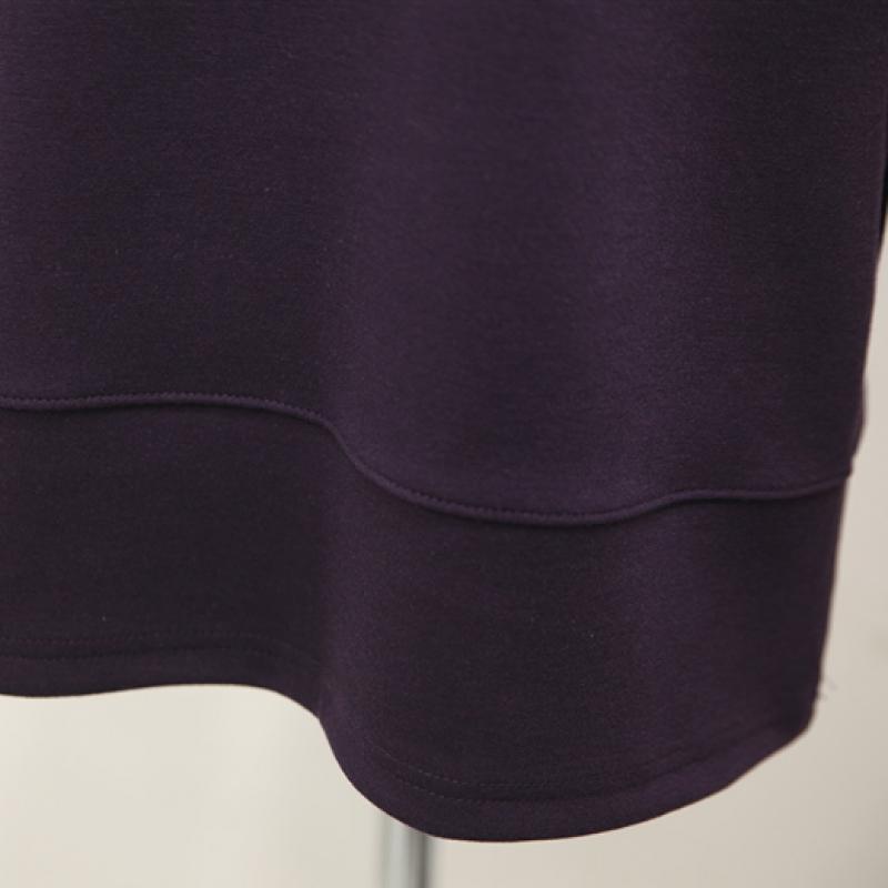 Shiz Madam Women Ribbed Wave Rolling Neck Tee T57463
