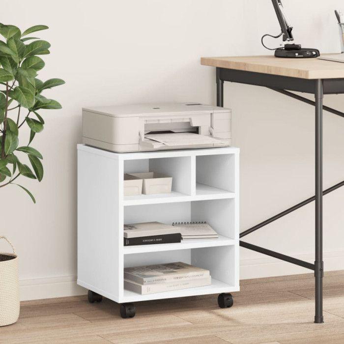 Support d imprimante avec roulettes blanc 41x32x48 cm