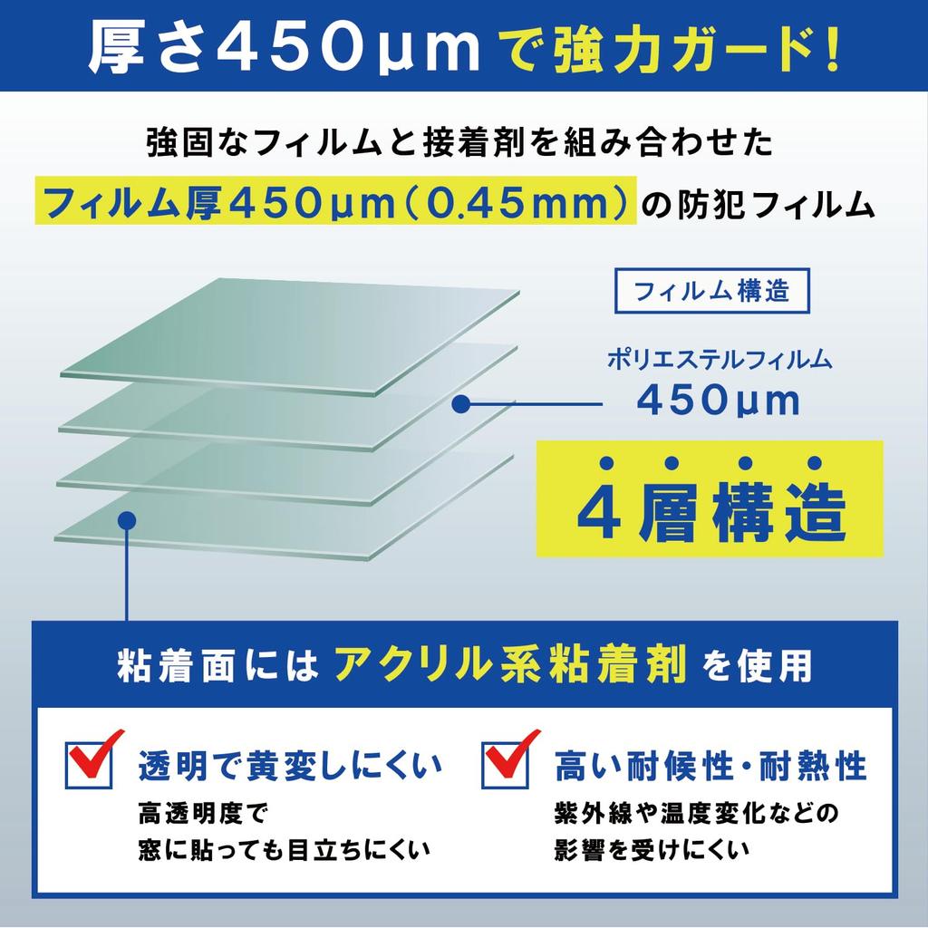 YAMAZEN Security CP Made In A3 Size X Set of Window Extra CP Window Clear (YAMAZEN) Film, Certified, Japan, (29.7cm 42cm), 2, 0.45mm Thick, 4-Layer