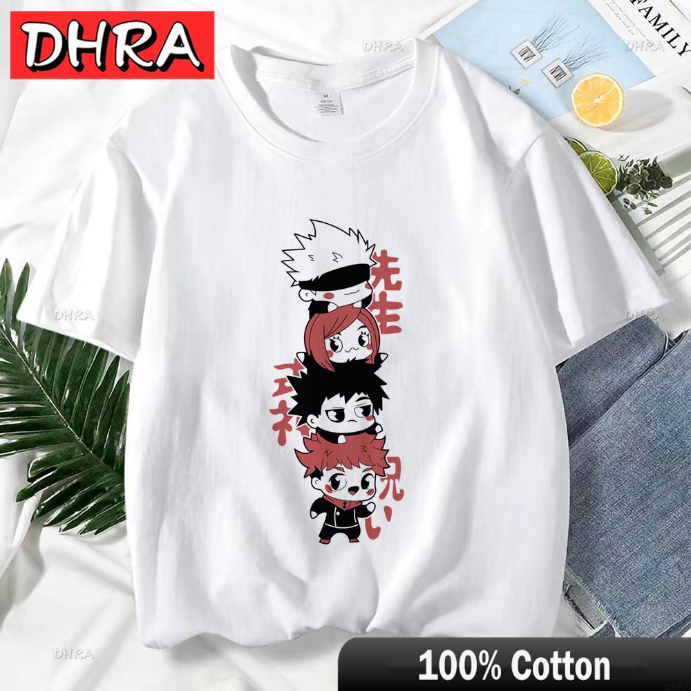 Japanese Anime Jujutsu Kaisen T Shirt for Women Gojo Satoru Print Graphic T Shirts Unisex Harajuku Fashion Casual Women Cute Tee