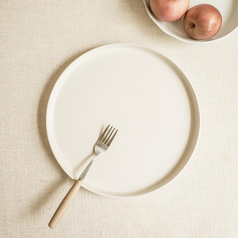 Simple Style Large Ceramic Western Plate Steak Plate Salad Plate Household Tableware Plate Breakfast Plate Pasta Plate