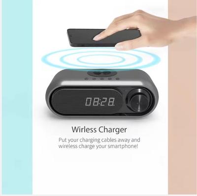 Xiaomi 3 Ln 1 Multifunctional Wireless Bluetooth Speaker Charging LED Clock Alarm FM Radio TF Card Speaker with Wireless Charger