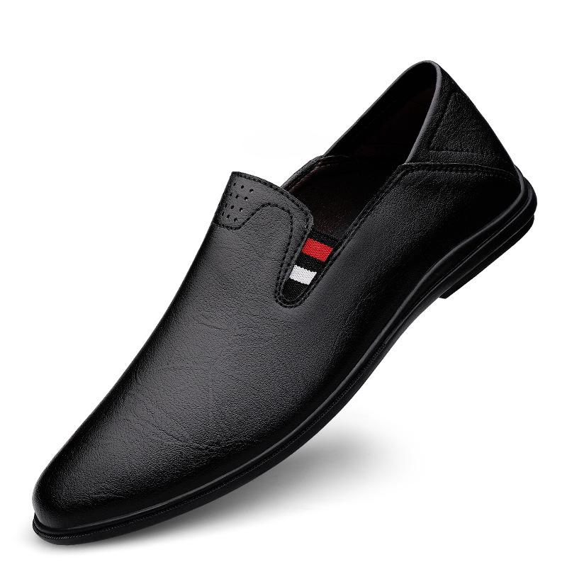 Men s Spring Cowhide Slip-On Loafers - Trendy, Breathable Korean Style Casual Leather Shoes 43