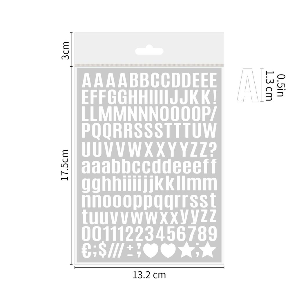 0.5-inch English Letter Sticker Ins Wind Small Size Waterproof Card Decorative Digital Letter Hand Account Sticker