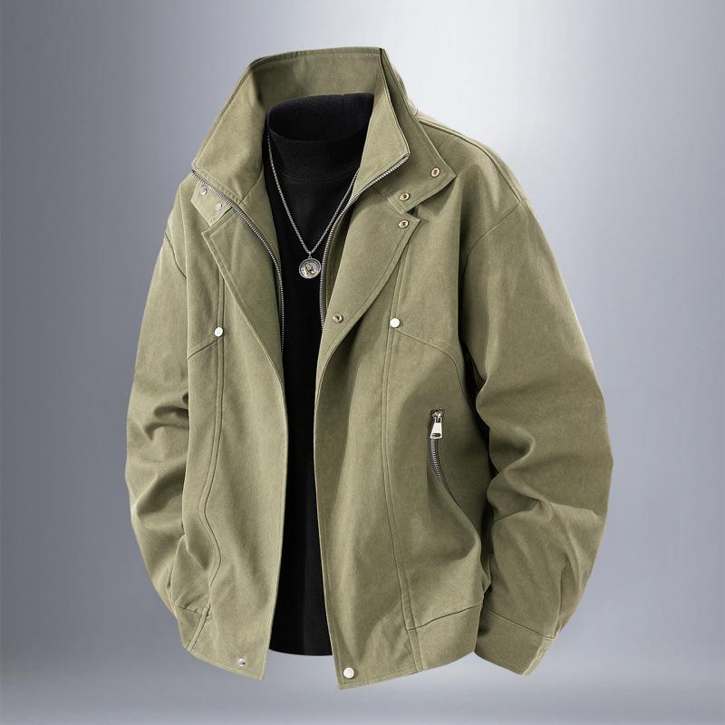

Japanese Retro Lapel Jacket - Men s Trendy Loose Fit for Spring & Autumn, Versatile Casual Top for Youth 2XL армія зелений колір