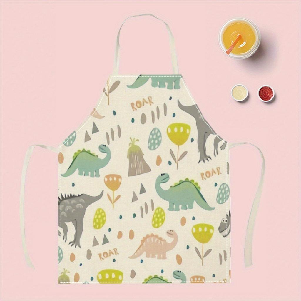 1pc Large Solid Color Background Romantic Heart Pattern Apron, Home Decoration Kitchen Wear, Sleeveless Durable Washable Unisex Cooking Apron,