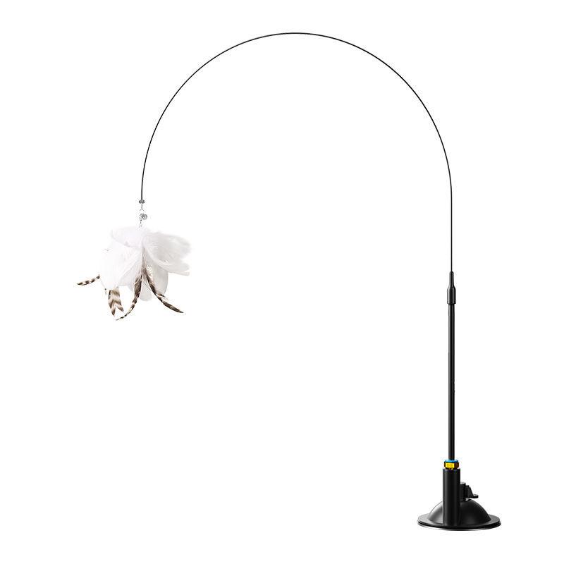Cross-Border Suction Cup Cat Teaser Stick with Feather Attachment