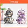 Cute Rooster Zodiac Resin Handheld Ornament With Natural Crystal In Modern Style