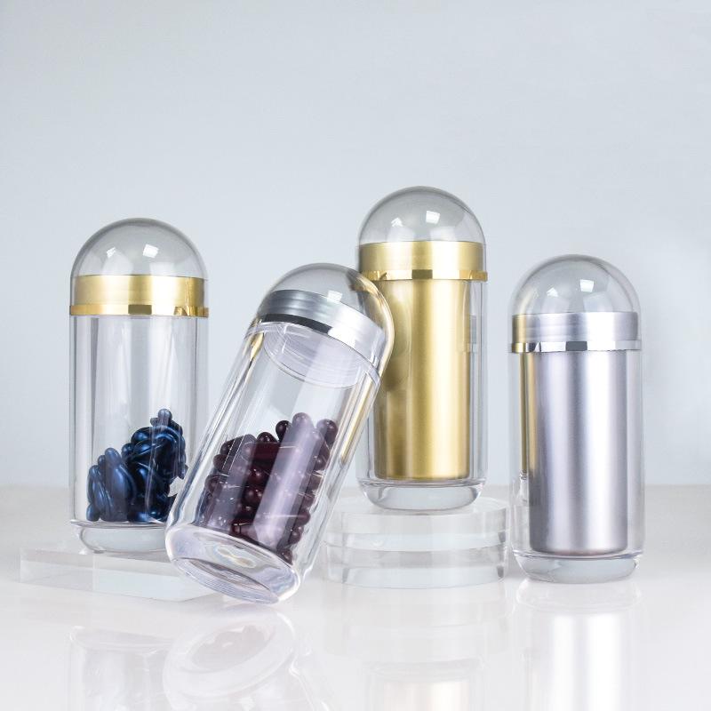 Premium 100ML Acrylic Medicine Bottle with 60 Capsules