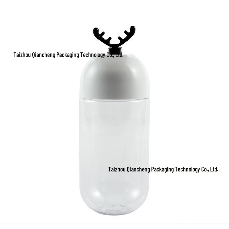 

Lanxiong 500ml Clear Capsule Bottle with Antler Heart Stopper - Disposable Plastic Candy Cup