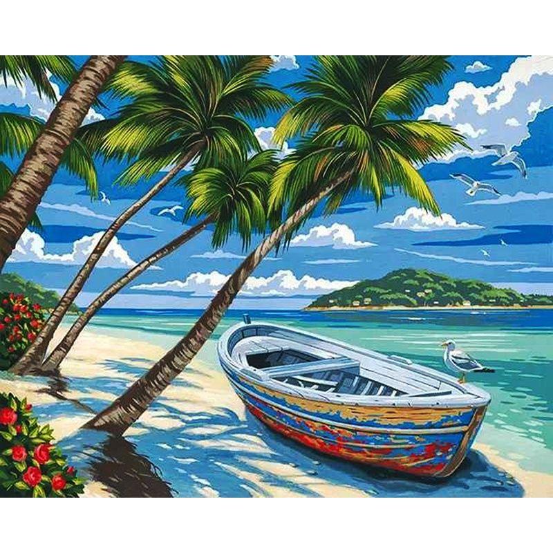 5D Diamond Painting Landscape Sunset Sea Cross Stitch Full Round Diamond Mosaic Home Decoration DIY Handmade