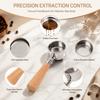 51mm Diameter Bottomless Coffee Portafilter Wood Handle Single Layer Portafilter  Espresso Making