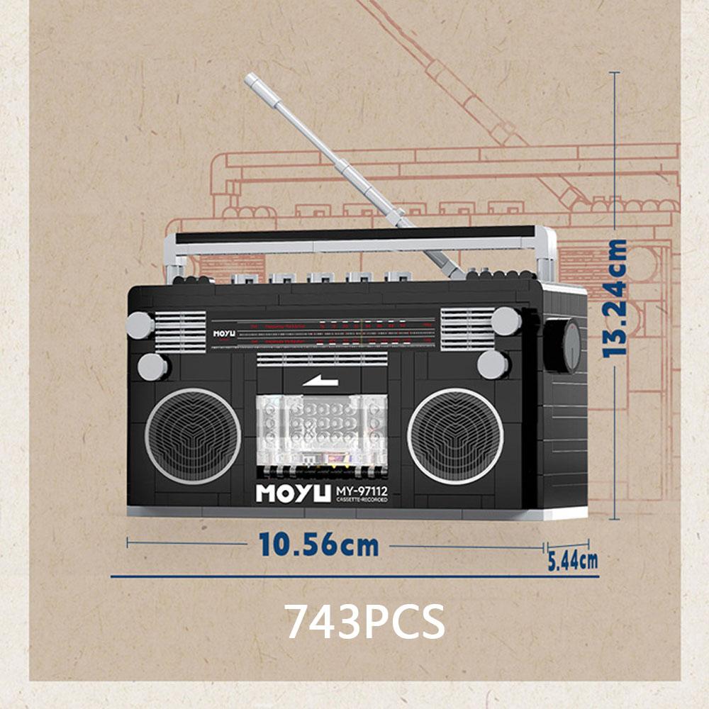 Classic Retro Household Electrical Appliances Block Television Washing Machine Recorder Computer Model Building Brick Toy