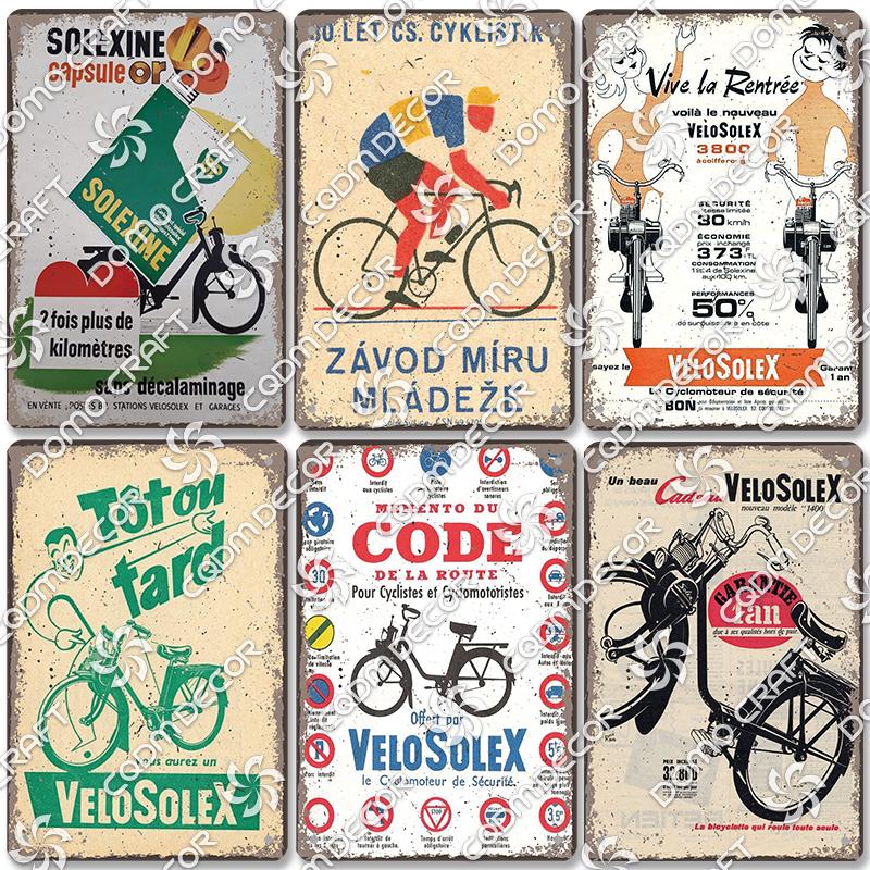 Pôster de Bicicleta Retrô Placas de Metal Estanho Ciclista Homens Mulheres Crianças Placa de Metal Decoração de Arte de Parede Garagem Bar Clube Sala de Estar Casa