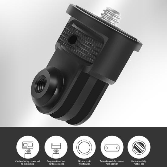 Camera Tripod Mount Conversion Adapter Simple Installation 360-Degree Adjustment Anti-slip Grip Pad Action Camera Stabilizer Bracket