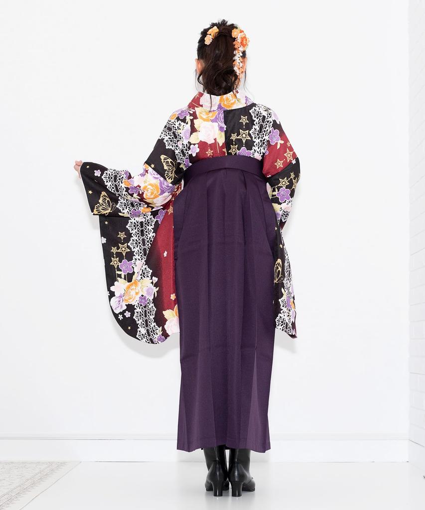 Hakama Graduation College Gorgeous B Starry Flower Hakama [KYOETSU] Set, Ceremony, Students, Women's, (19. Butterfly, LL)