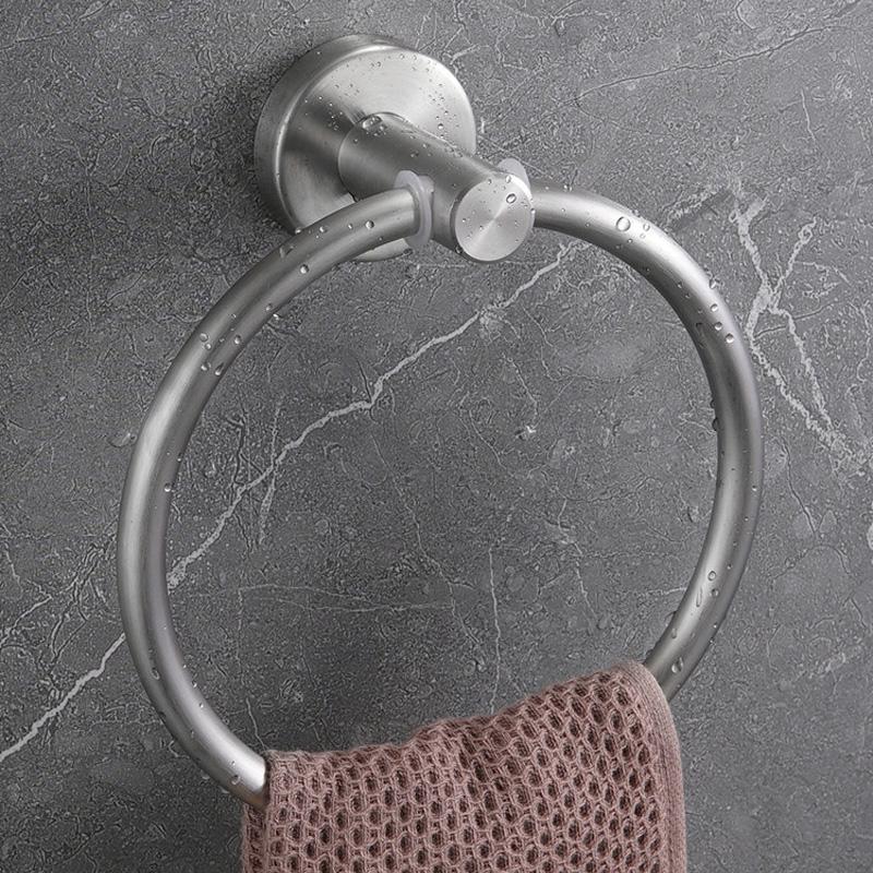 Hotel Commercial Bathroom Towel Holder Stainless Steel Wall-mounted Towel Ring Waterproof Anti-slip Design for Toilet Use