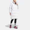 Adidas W Goose Down Solid Color Logo Zipper Stand Collar 800 Fill Mid-Length Goose Down Jacket Women Jacket White HN2118