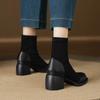 Krazing Po Mikrofaser Winter Runde Zehenpartie Größe 33 Chelsea Boots Größe 43 Slipper Dicke Hohe Absätze Beauty Lady Stiefeletten