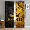 2pcs- Black and Gold US Dollar Printed Curtains, Pole Bag Curtains, Christmas Decorations, Home Decorations, Room Decorations