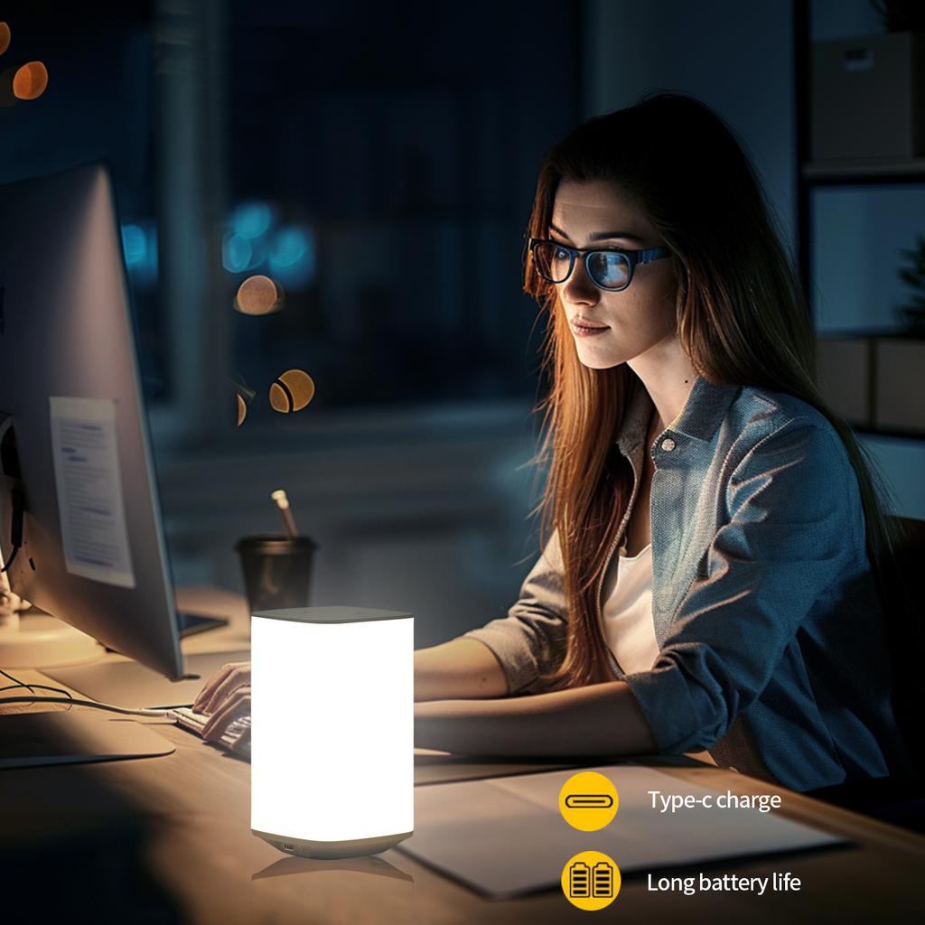 Remote Touch Small Night Light RGB Ambient Light Timed Bedside Lamp Infinite Dimming USB Charging Suitable Bedroom Living Room