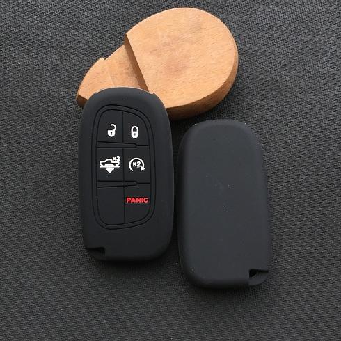 Silikon-Autoschlüsselhülle für Jeep Cherokee DODGE RAM Durango Chrysler 5-Tasten-Schlüssel