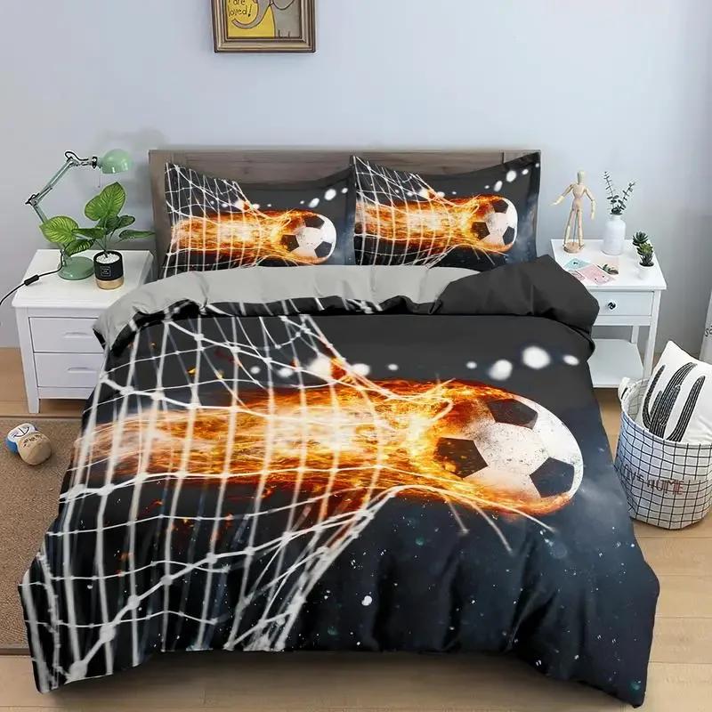Football Bedding Set Printing Pillowcase Quilt Cover Soccer Duvet Covers Home Textiles Queen King Size Sport Theme Quilt Cover