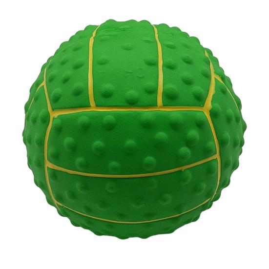 Squeaky Volleyball Dog Chew Toy Bite Resistant Latex Ball Puppies Toy Pet S зелёный