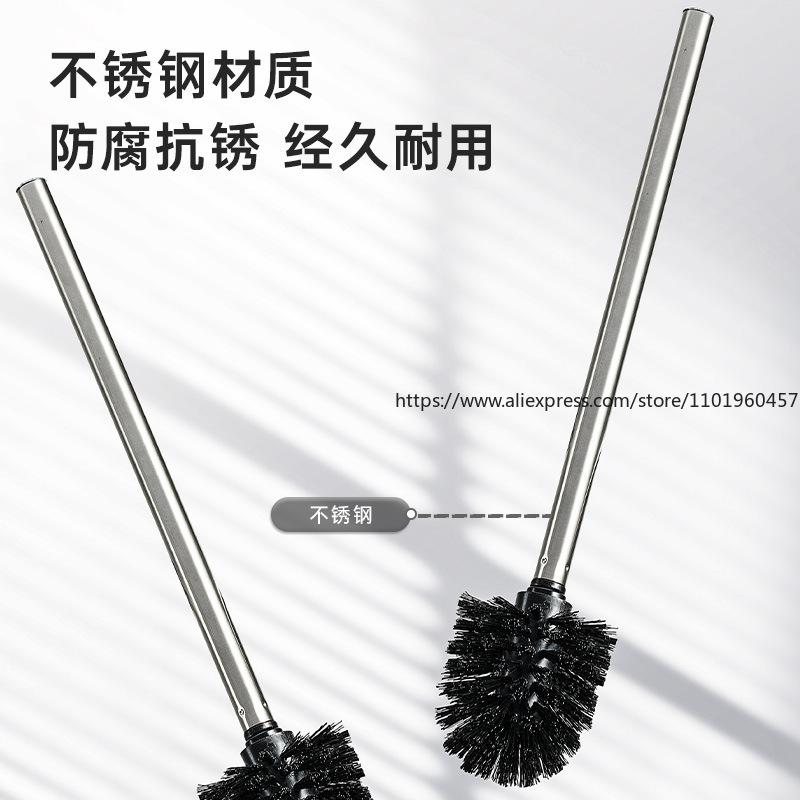 Stainless Steel Toilet Brush Suction Cup Wall-Mounted Bathroom-Specific Tool for No Dead Angle Toilet Cleaning