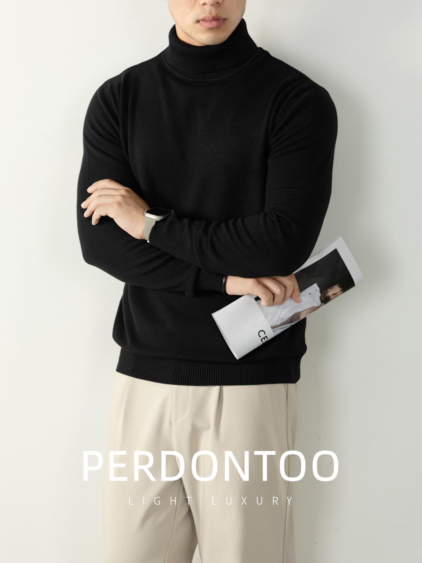 

Men s Thickened Anti-Pilling High Neck Sweater - Super Warm, Machine Washable, Knitwear for Autumn/Winter, Business Casual M