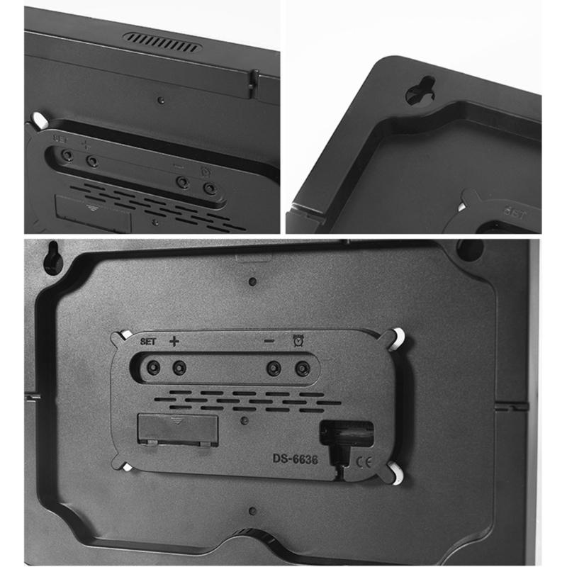 Digital Clocks Wall Clock Date/Week/Temperature Display 2 Alarm Clocks Contemporary Bedroom Alarm 11" Large Screen