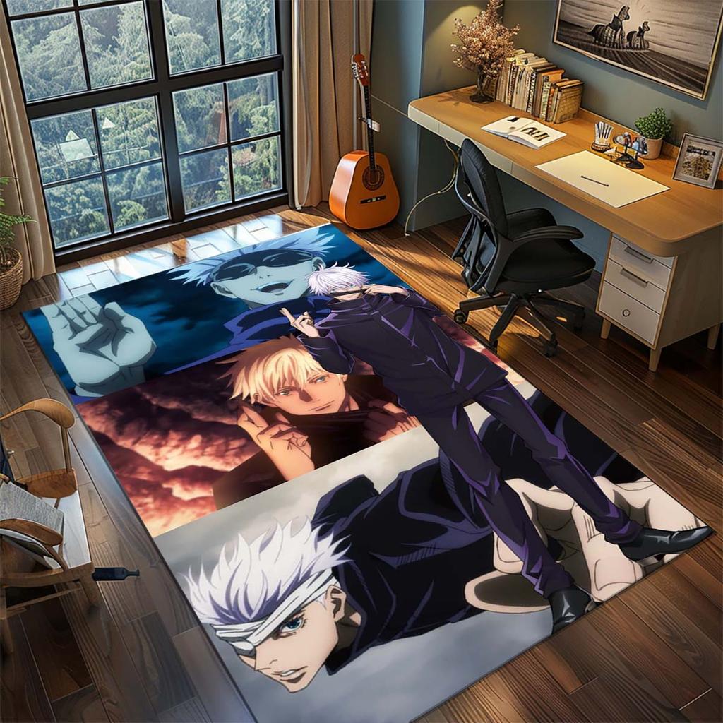 Jujutsu Kaisen Grafik Polyester Teppich Anime Teppich Rutschfest Wohnzimmer Schlafzimmer Boden Dekoration -QJY
