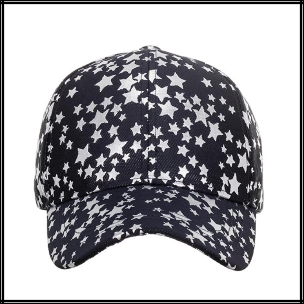 Cap with star CA694 [White Fang] pattern, sports, running, outdoor, women, men, (black)