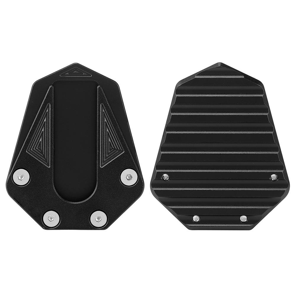 Motorrad Anti-Rutsch Fuß-Seitenständer Verlängerungsplatte Vergrößerung Passend für Benelli TRK 502(Schwarz)