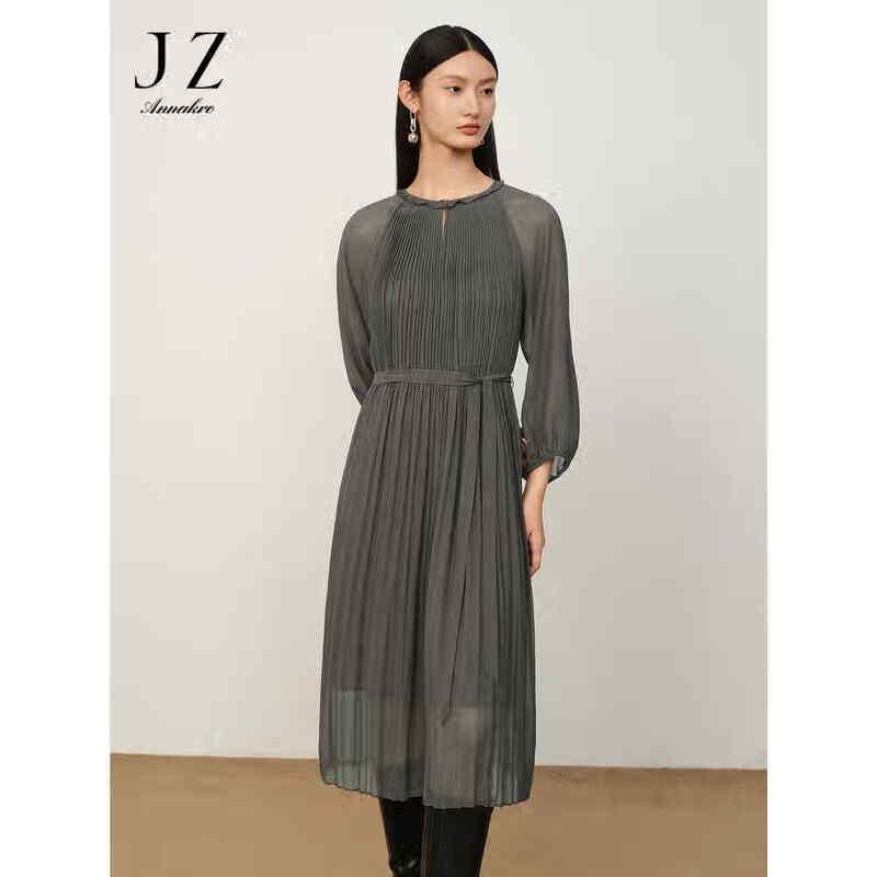 

JOOZE Anna K Miyake Style Pleated Long Sleeve Tie Dress M