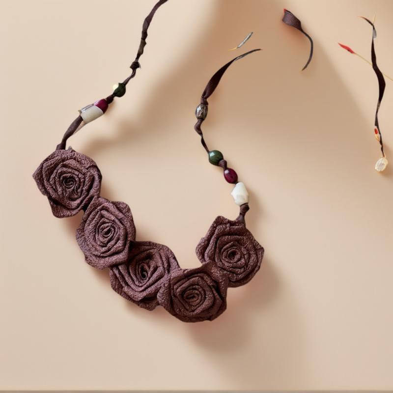 Chic Retro Floral Bohemian Waist Rope, Rose Decor Jeans Dress, Ethnic Beaded Skirt Accessories, Women's Style Waist Chain