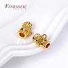 18K Gold Plated Bamboo Tube Shape Spacer Beads Pendant Charms Bail Brass Metal Bail Beads Connector  DIY Jewelry Making Supplies