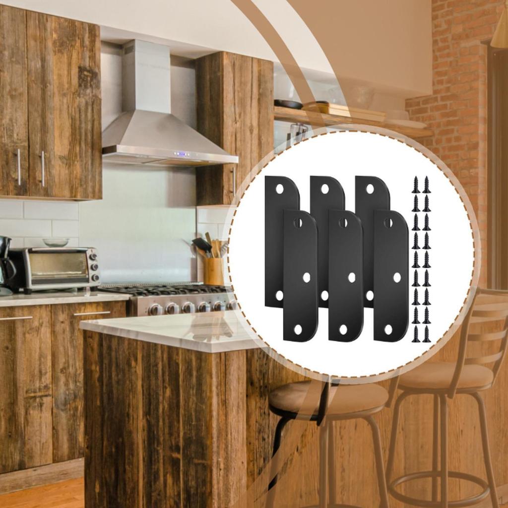 6 Pieces Door Hinge Filler Plates Kit Edge Easy to Install with Matching Screws Plate