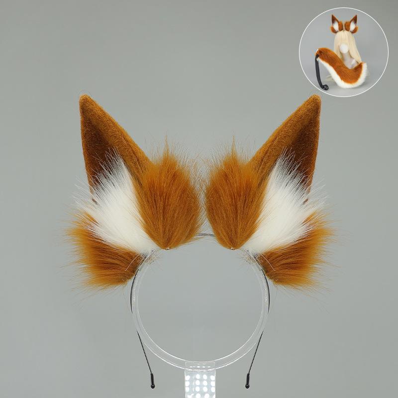 Tamamo - No - Mae Cat Girl Cosplay Set - Fluffy Ear Headband & Tail (Anime Convention Prop)