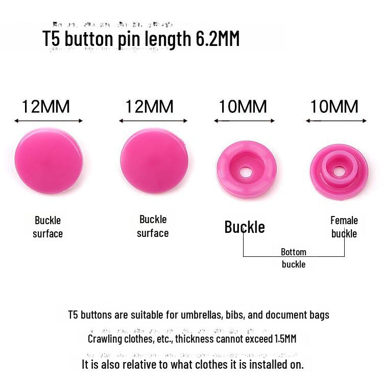 Colorful T5 Plastic Baby Snaps with Tool Support for One-Piece Drop Shipping