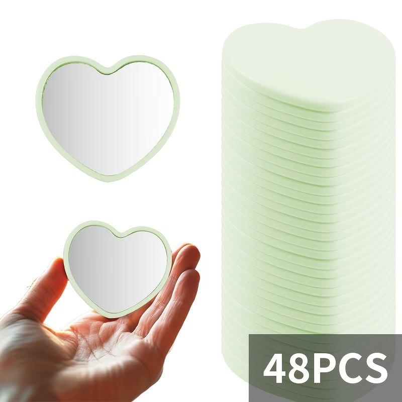 48/96pcs Portable Mirror Wedding Season Sweet Party Favors Heart-Shaped Pocket Glass Makeup Mirrors for Travel Gifts Home Decor