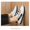 Mens Breathable Leather Upper Casual Sneakers Soft Soled Lace Up Sports Shoes
