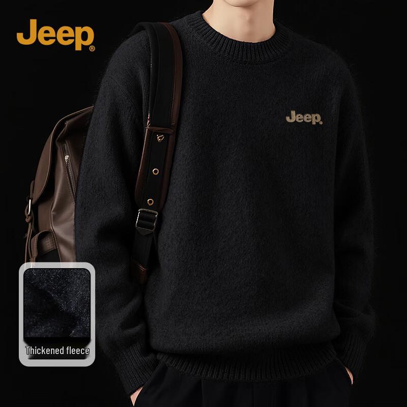 Jeep Men's Winter Round Neck Pullover Sweater