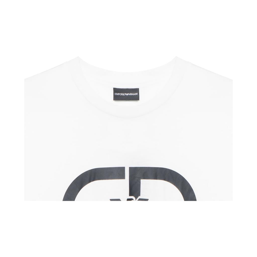Emporio Armani Solid Color Logo Print Short Sleeve T-Shirt Men tops Off-White 6K1T74-1JUVZ-0101