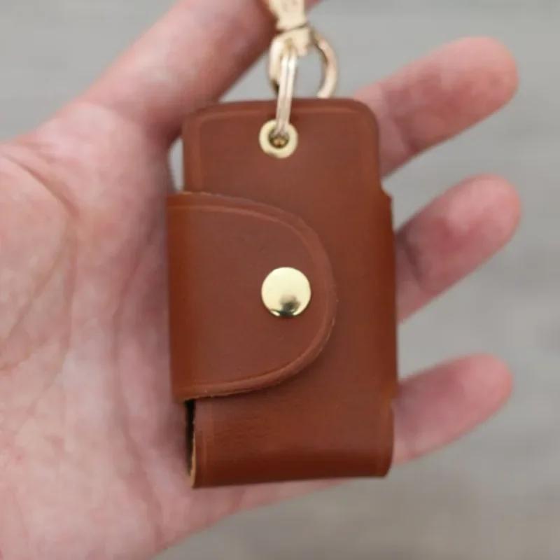 Retro PU Leather Handmade Mini Key Storage Bag Keychain Fashion Personalized Waist Hanging Key Case Keyring Pouch Accessories