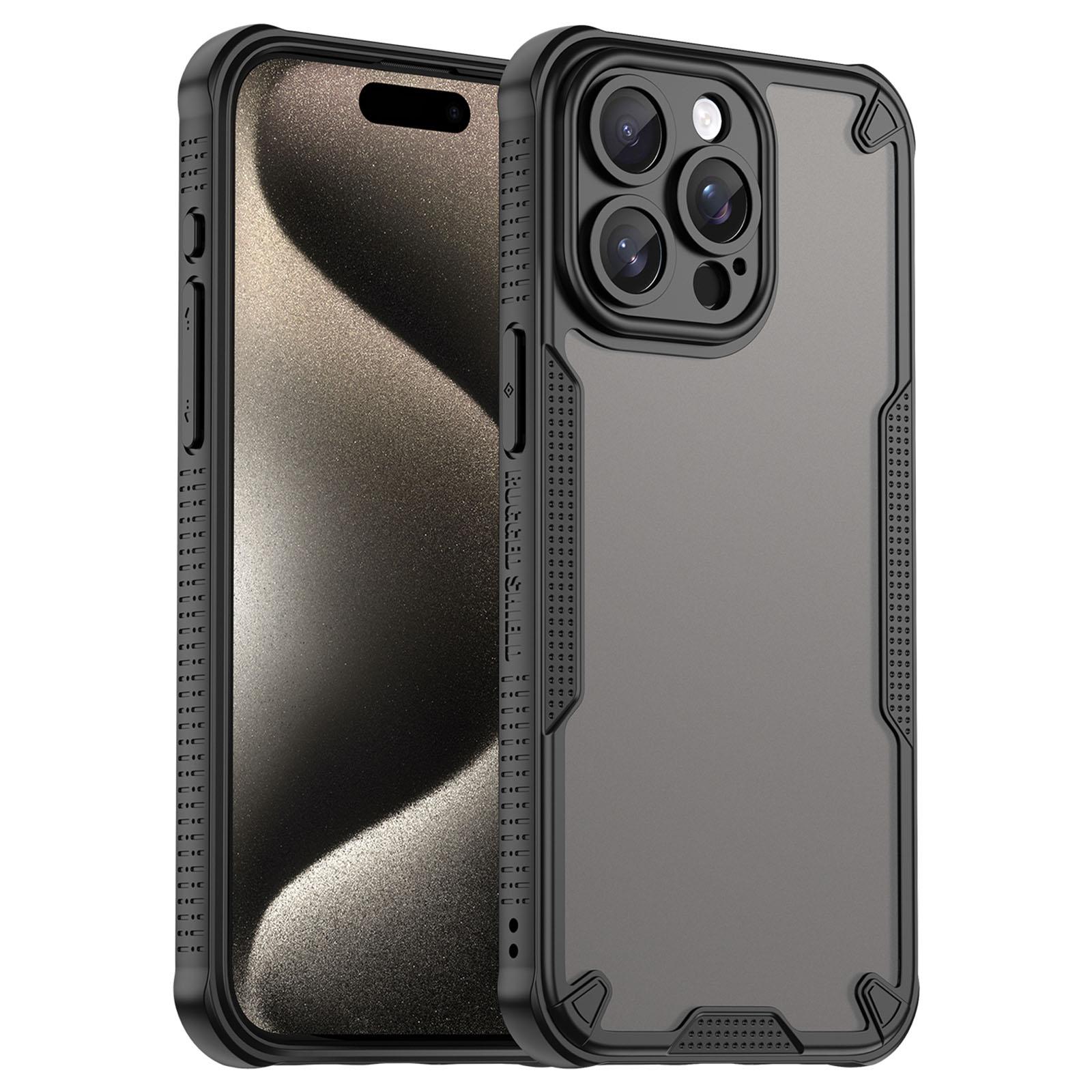 

Серия Armor Чехол для iPhone 15 Pro PC+TPU Полупрозрачный Матовый Финиш Защитный Чехол для Телефона Black