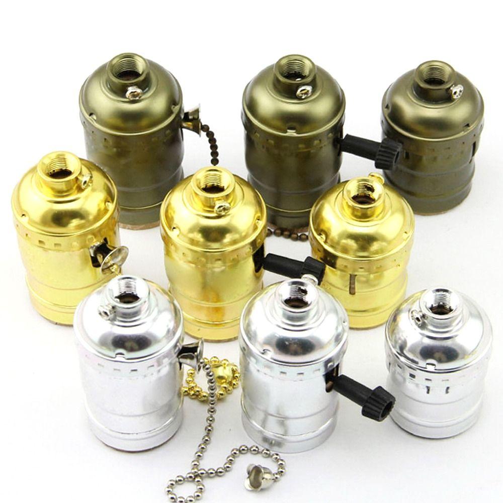 Black Silver Gold E27 Lamp Holder 250V Edison Lamp Holder Bright Screw Connector  Light Decoration