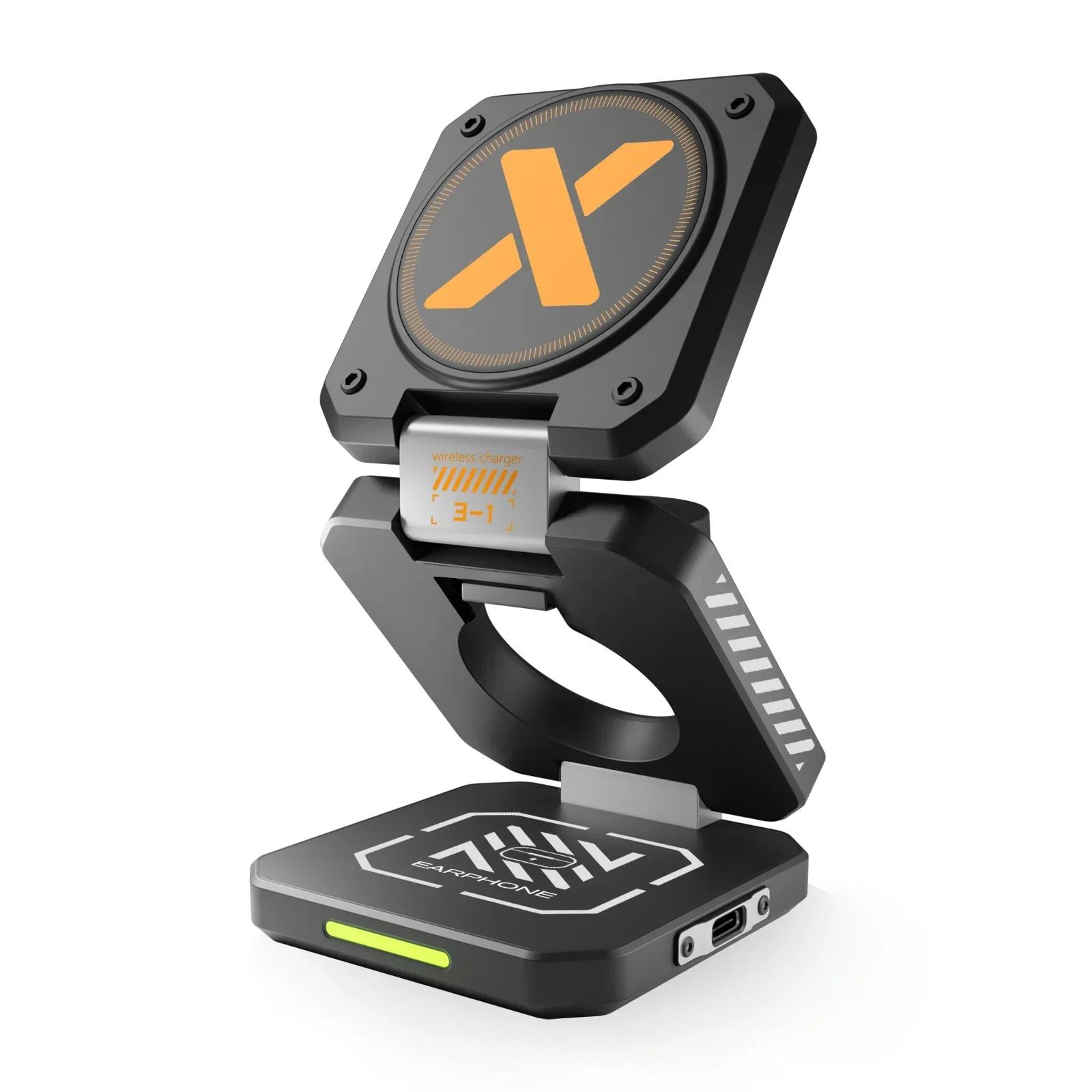 

Многофункциональное магнитное беспроводное зарядное устройство 3 в 1 Портативный держатель для телефона для iPhone 16 15 14 Watch 9 8 Станция быстрой зарядки